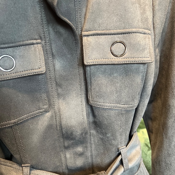 White House Black Market Gray Suede Jacket - Picture 5 of 6